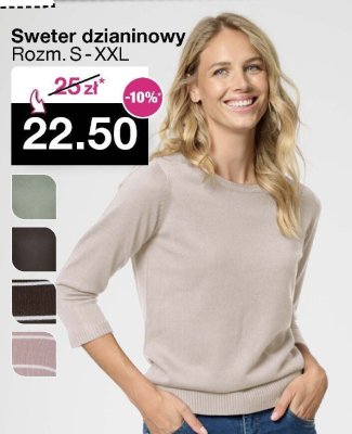 Sweter dzianinowy damski różne kolory Rozm. S-XXL promocja w Woolworth