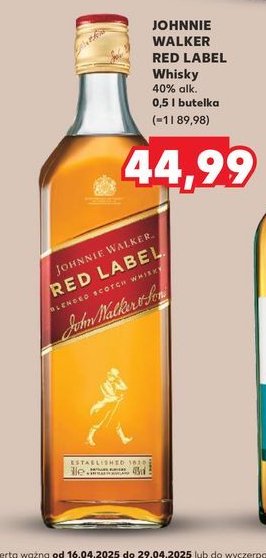 Whisky Johnnie walker red label promocja