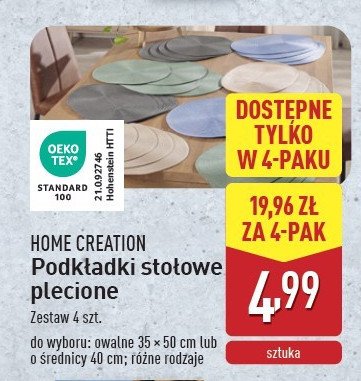 Podkładki stołowe plecione Home creation promocja w Aldi