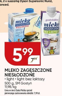 Mleko zagęszczone niesłodzone light lub klasyczne promocja w Chata Polska