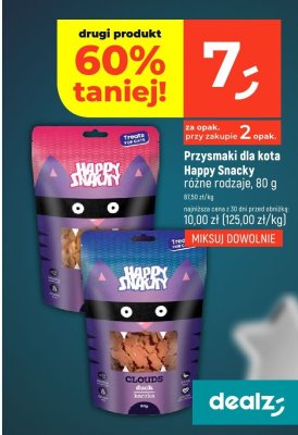 Przysmaki dla kota Happy Snacky różne rodzaje, 80 g promocja w Dealz