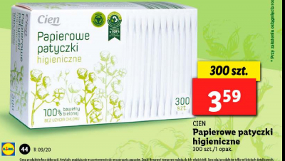 Patyczki higieniczne papierowe Cien promocja