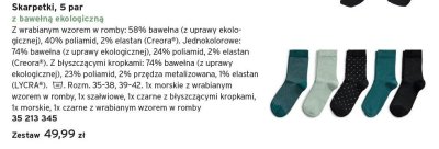Skarpetki z bawełną ekologiczną, 5 par promocja w Tchibo