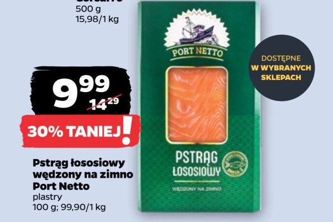 Pstrąg łososiowy wędzony plastry Port netto promocja w Netto