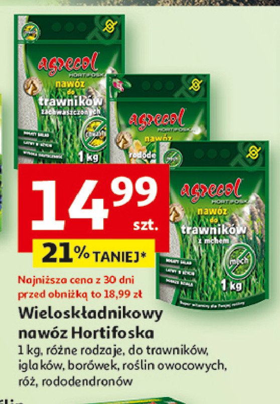 Nawóz hortifoska do trawników z mchem Agrecol promocja w Auchan