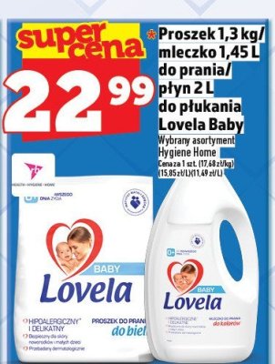 Proszek 1,3 kg / mleczko 1,45 L do prania / płyn 2 L do płukania Lovela Baby promocja w TOPAZ