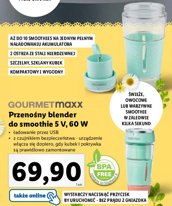 Blender przenośny do smoothie Gourmetmaxx promocja