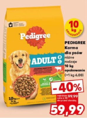 Karma dla psów PEDIGREE różne rodzaje 10 kg promocja w Kaufland