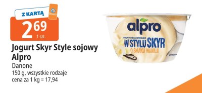 Jogurt Skyr Style sojowy Alpro promocja w Leclerc