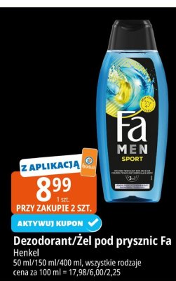 Dezodorant/Żel pod prysznic Fa Henkel promocja w Leclerc