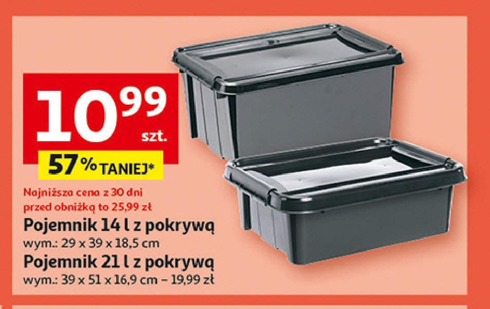 Pojemnik 21 l z pokrywką promocja w Auchan