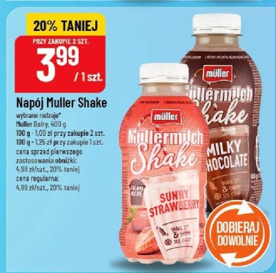Napój Muller Shake wybrane rodzaje promocja w POLOmarket