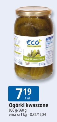 Ogórki kwaszone Eco+ promocja w Leclerc