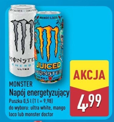 Napój energetyzujący ultra white promocja w Aldi