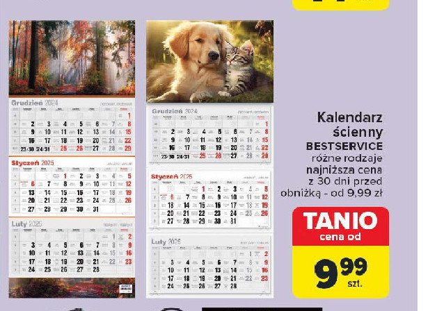 Kalendarz ścienny Best service promocja