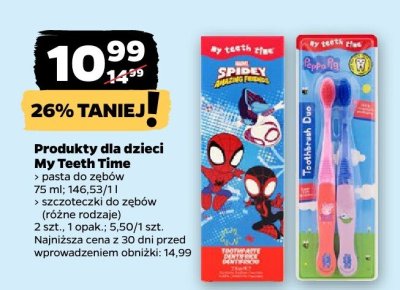 Pasta do zębów dla dzieci, różne rodzaje promocja w Netto