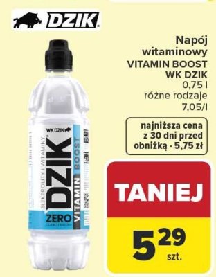 Napój witaminowy VITAMIN BOOST WK DZIK 0,75 l różne rodzaje promocja w Carrefour