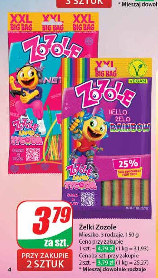 Żelki hello zelo rainbow Zozole promocja w Dino