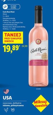 Wino Carlo Rossi Rosé różowe, półwytrawne 750ml promocja w Lidl