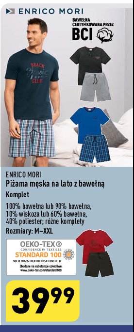 Piżama męska m-xxl Enrico mori promocja