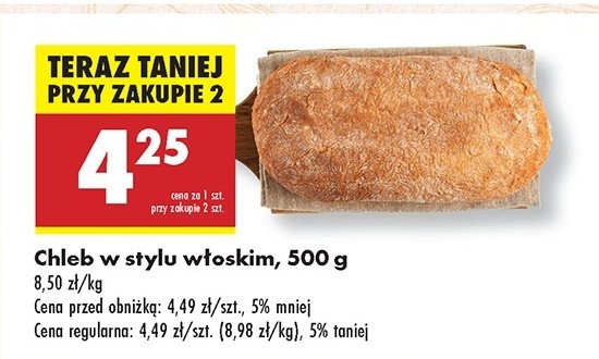 Chleb w stylu włoskim promocja w Biedronka