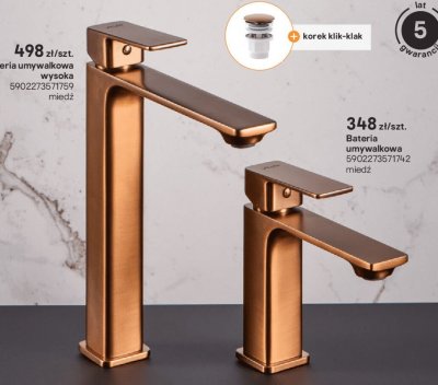 Bateria umywalkowa miedziana Valvex promocja w Castorama