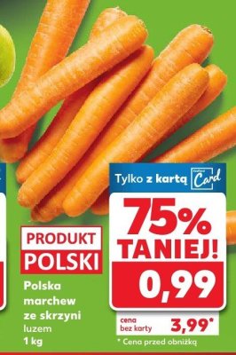 Marchew polska ze skrzyni luzem 1 kg promocja w Kaufland