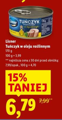 Tuńczyk w oleju roślinnym promocja w Lidl