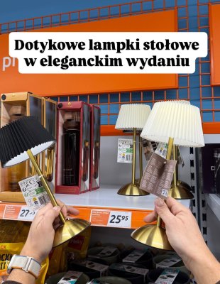 Lampka stołowa dotykowa czarna promocja w Action