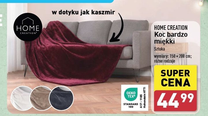 Koc polarowy 150 x 200 cm Home creation promocja