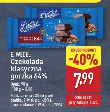 Czekolada gorzka klasyczna 64% E. wedel promocja