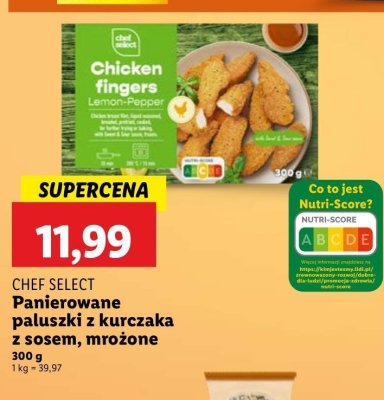 Panierowane paluszki z kurczaka z sosem Chef select promocja