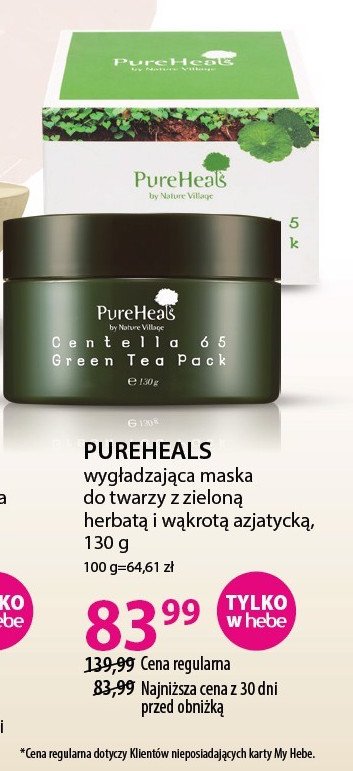 Maska do twarzy centella 65 Pure heals promocja