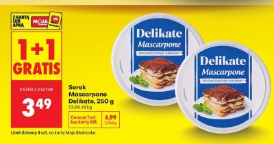 Serek Mascarpone Delikate, 250 g promocja w Biedronka