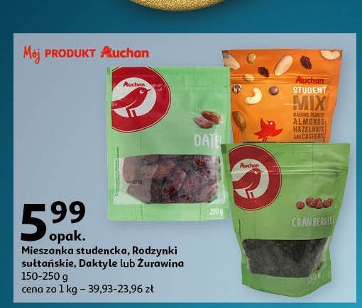 Daktyle bez pestek Auchan promocja