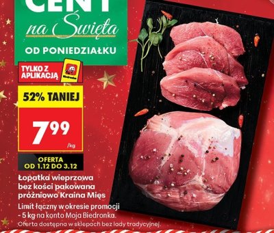Łopatka wieprzowa bez kości promocja w Biedronka