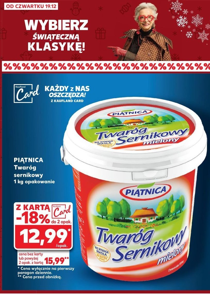 Twaróg sernikowy mielony Piątnica promocja w Kaufland