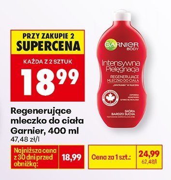 Regenerujące mleczko do ciała Garnier, 400 ml promocja w Biedronka