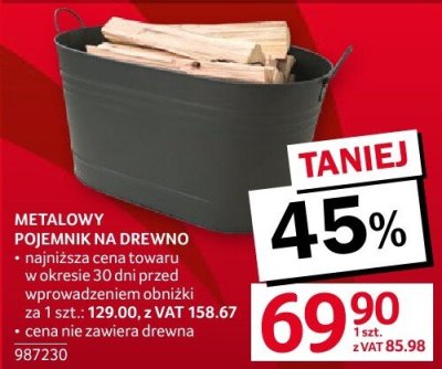 Metalowy pojemnik na drewno promocja w Selgros