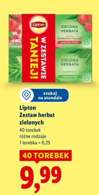 Herbat zielonych Lipton, zestaw promocja w Lidl
