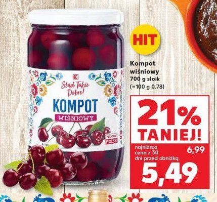 Kompot wi艣niowy K-classic st膮d takie dobre! promocja