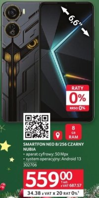 Smartfon NEO 8/256 Czarny Nubia promocja w Selgros