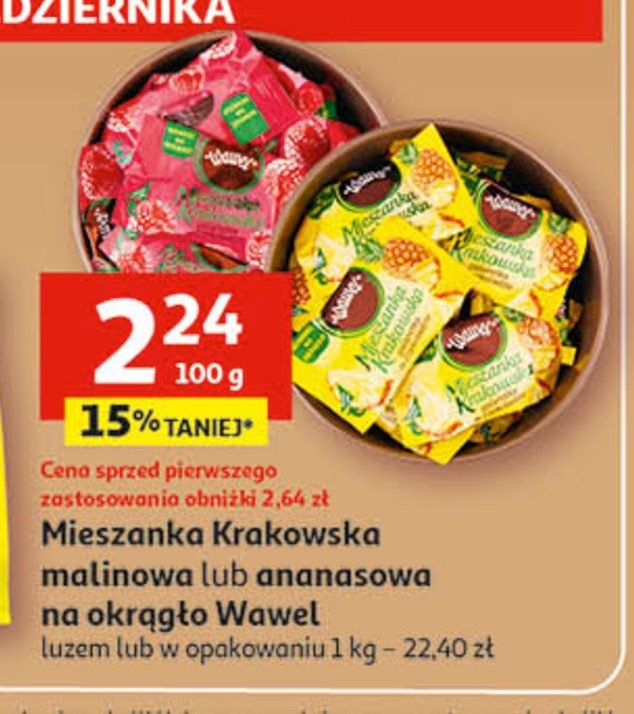 Galaretki w czekoladzie malina Wawel mieszanka krakowska promocja