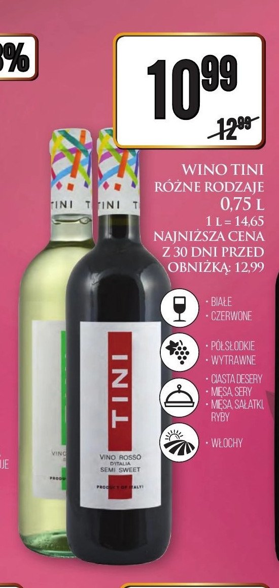 Wino TINI NERO D'AVOLA TERRE SICILIANE promocja