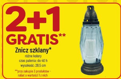 Znicz szklany różne kolory 2+1 GRATIS promocja w POLOmarket