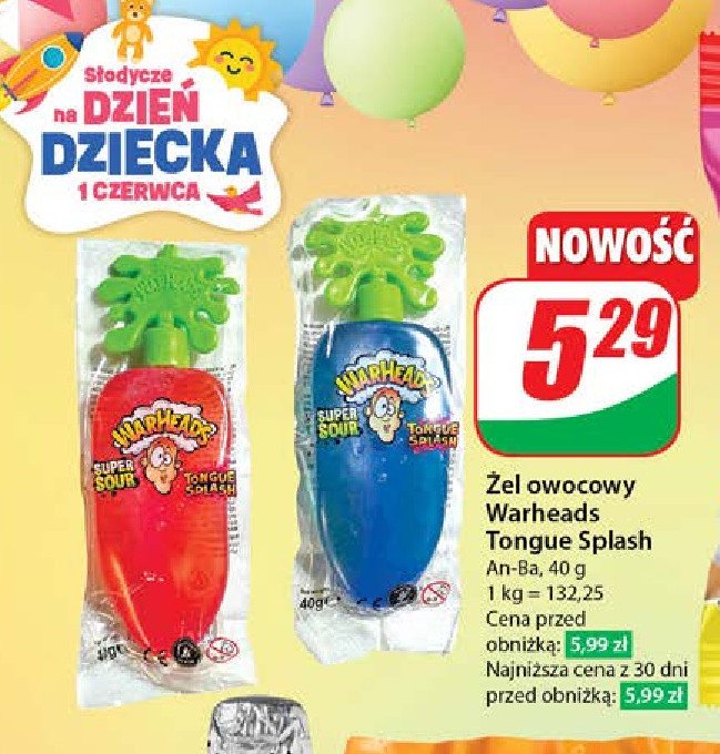 Żelki kwaśne WARHEADS promocja w Dino