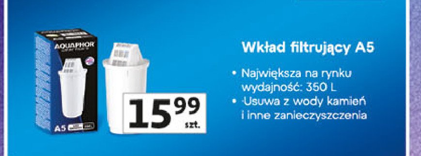 Wkład filtrujący a5h Aquaphor promocja w Auchan