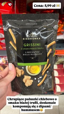 Grissini paluszki chlebowe o smaku białej trufli promocja w Biedronka