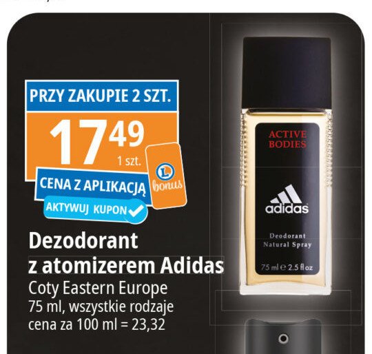 Dezodorant Adidas men active bodies Adidas cosmetics promocja