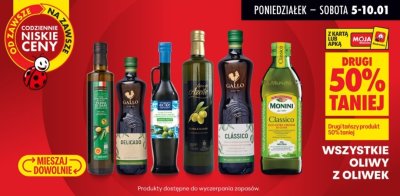 Wszystkie oliwy z oliwek DRUGA -50% promocja w Biedronka